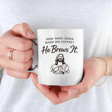 He Brews It – Christian Coffee Mug