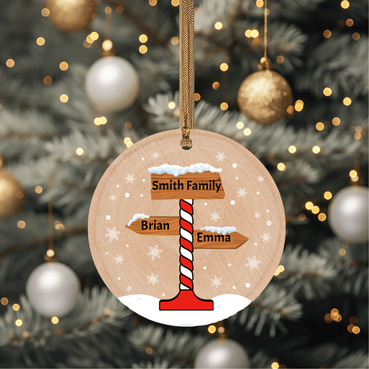 North Pole Family Name Ornament