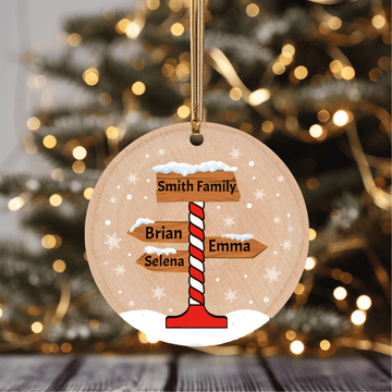 North Pole Family Name Ornament