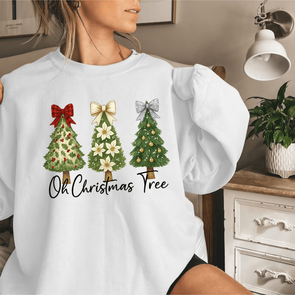 Oh, Christmas Tree Graphic Sweatshirt - Cozy Holiday Wear