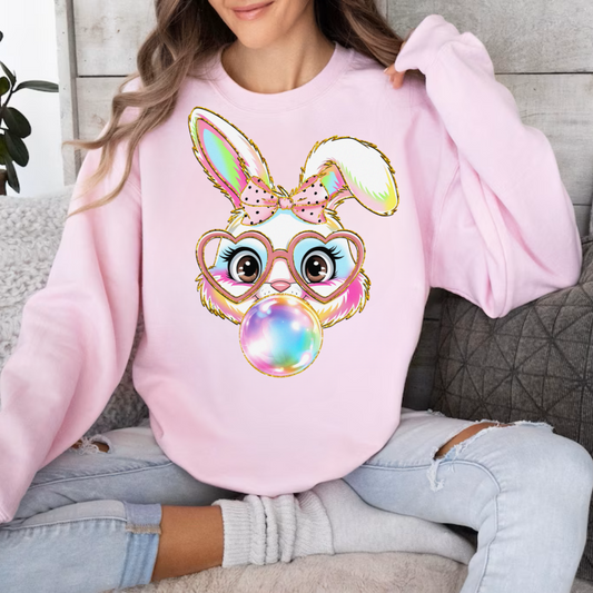 Bunny blowing bubble