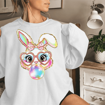 Bunny blowing bubble