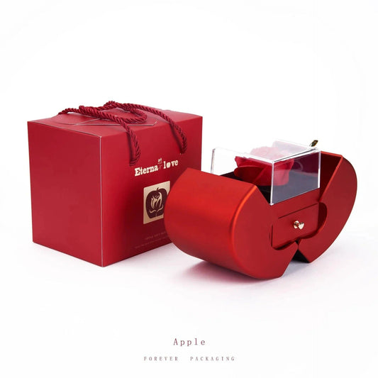 Red Apple Jewelry Box w/ Message Card & Necklace