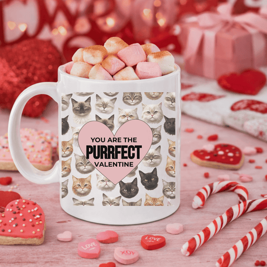 You Are the Purrfect Valentine – Cat Lover 15oz Mug