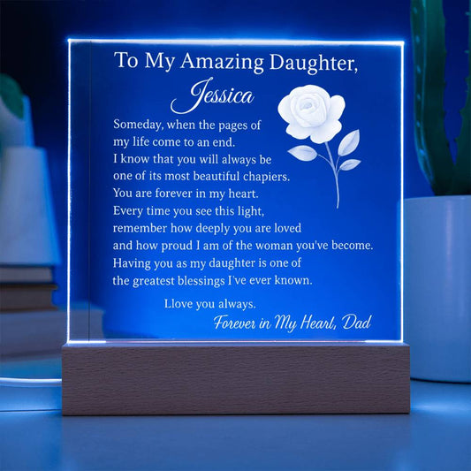 To My Amazing Daughter – Forever in My Heart Personalized Acrylic Plaque from Dad