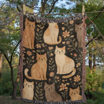 Whisker Garden Cats – Vintage Floral Cat Blanket