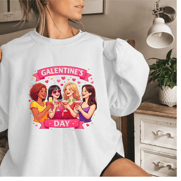 Galentine’s Day Crew Sweatshirt – Girls Night & Laughs