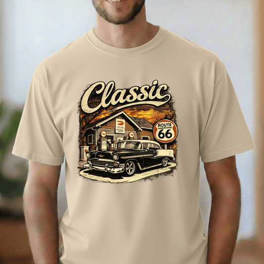 Classic Route 66 Vintage Car T-Shirt Bundle