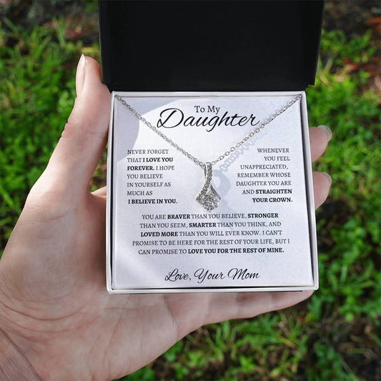To My Daughter Love Mom - Alluring Beauty Necklace