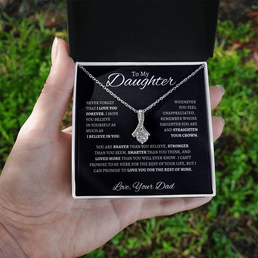 To My Daughter Love Dad - Alluring Beauty Necklace