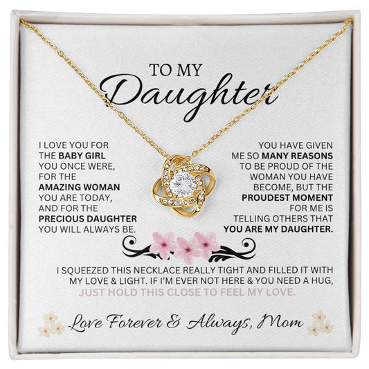 To My Daughter Love Mom - Love Knot Necklace
