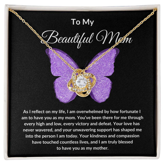 To My Beautiful Mom - Love Knot Necklace