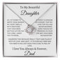To My Beautiful Daughter Love Dad - Love Knot Necklace