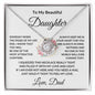 To My Beautiful Daughter Love Dad - Love Knot Necklace