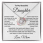 To My Beautiful Daughter Love Mom- Love Knot Necklace