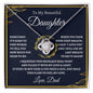 To My Beautiful Daughter Love Dad - Love Knot Necklace