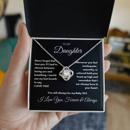 To My Daughter - Love Knot Necklace