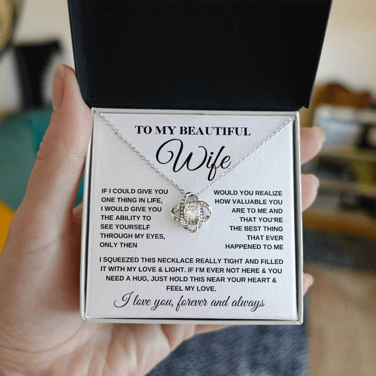To My Beautiful Wife - Love Knot Necklace