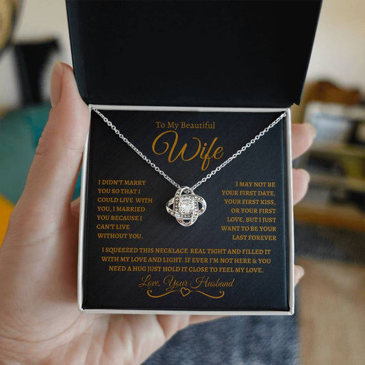To My Beautiful Wife - Love Knot Necklace