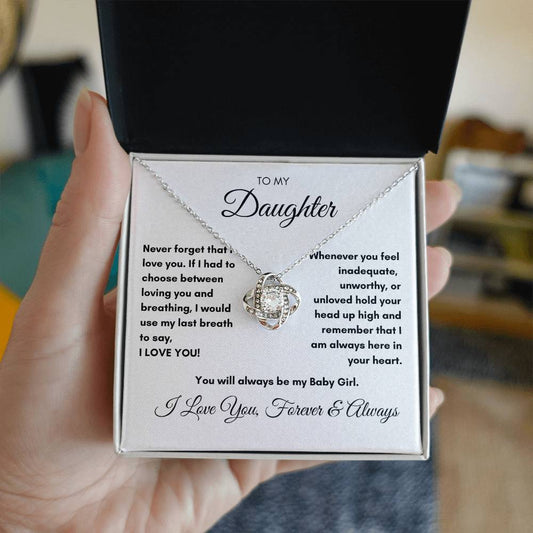 To My Daughter - Love Knot Necklace