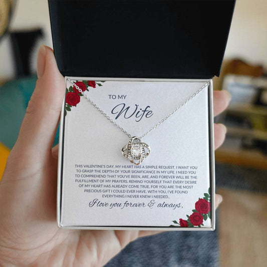 To My Wife - Love Knot Necklace