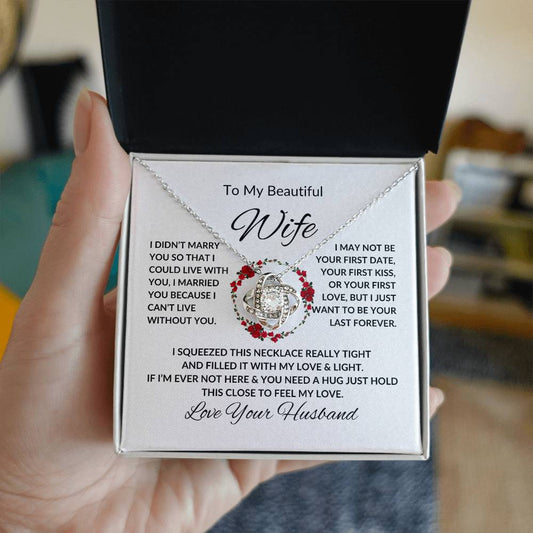 To My Beautiful Wife - Love Knot Necklace