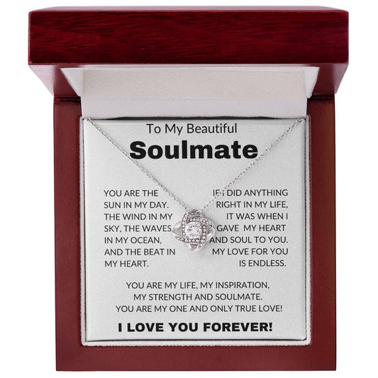 To My Beautiful Soulmate - Love knot Necklace