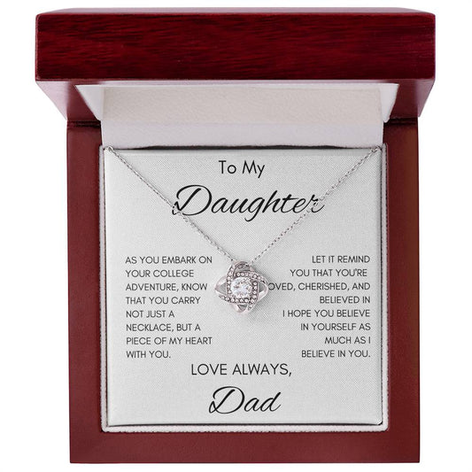 To My Daughter Love Dad - Love Knot Necklace
