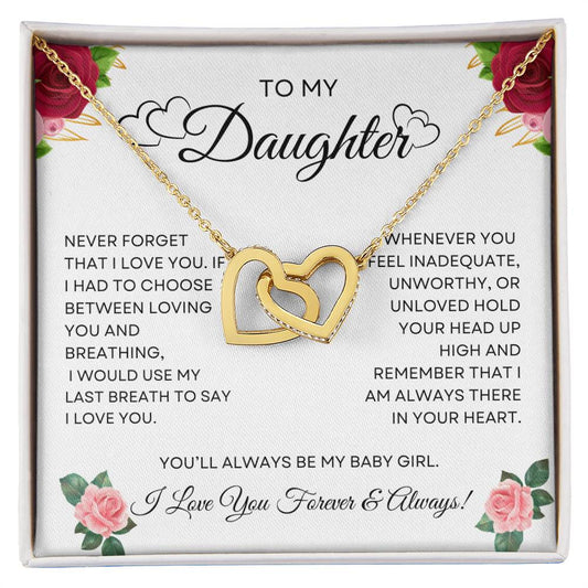 To My Daughter - Interlocking Hearts Necklace