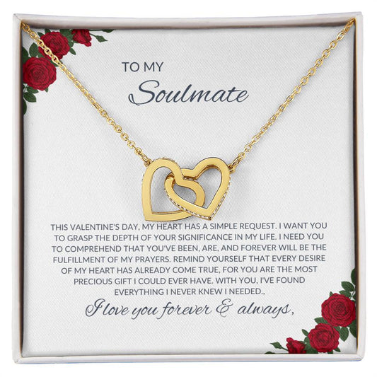 To My Soulmate - Interlocking Hearts Necklace
