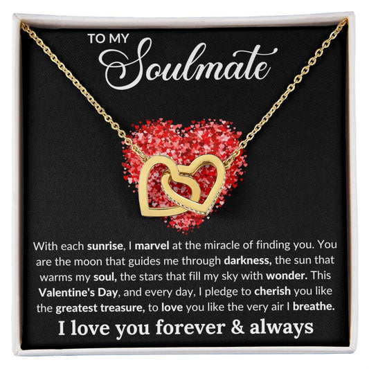 To My Soulmate - Interlocking Hearts Necklace