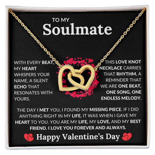 To My Soulmate - Interlocking Hearts Necklace