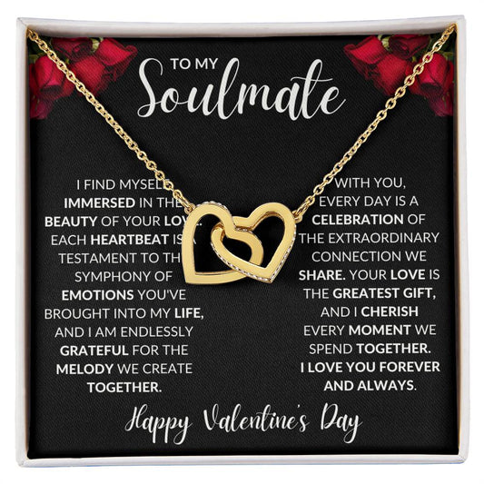 To My Soulmate - Interlocking Hearts Necklace
