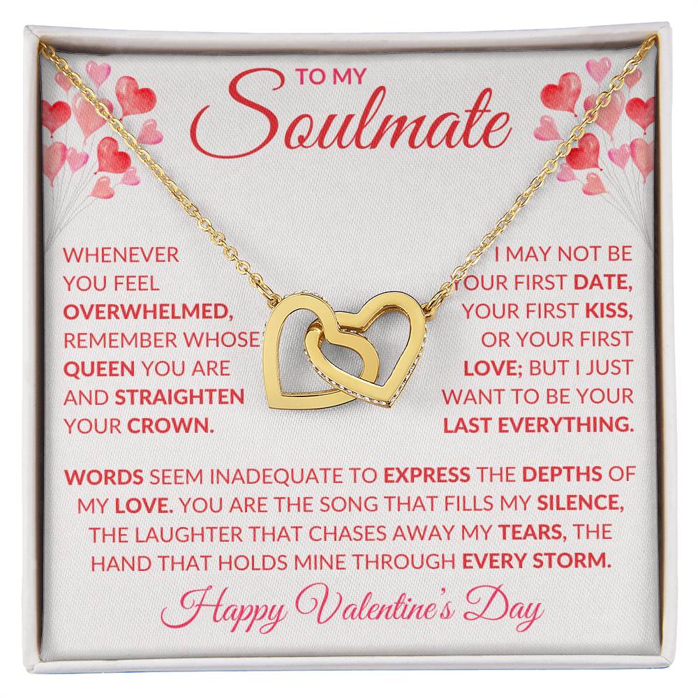To My Soulmate - Interlocking Hearts Necklace