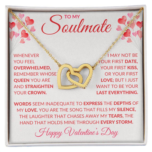 To My Soulmate - Interlocking Hearts Necklace