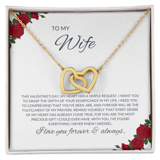 To My Wife - Interlocking Hearts Necklace