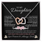 To My Daughter Love Dad - Interlocking Hearts  Necklace
