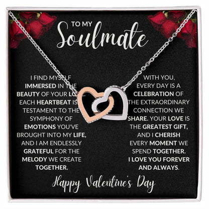 To My Soulmate - Interlocking Hearts Necklace