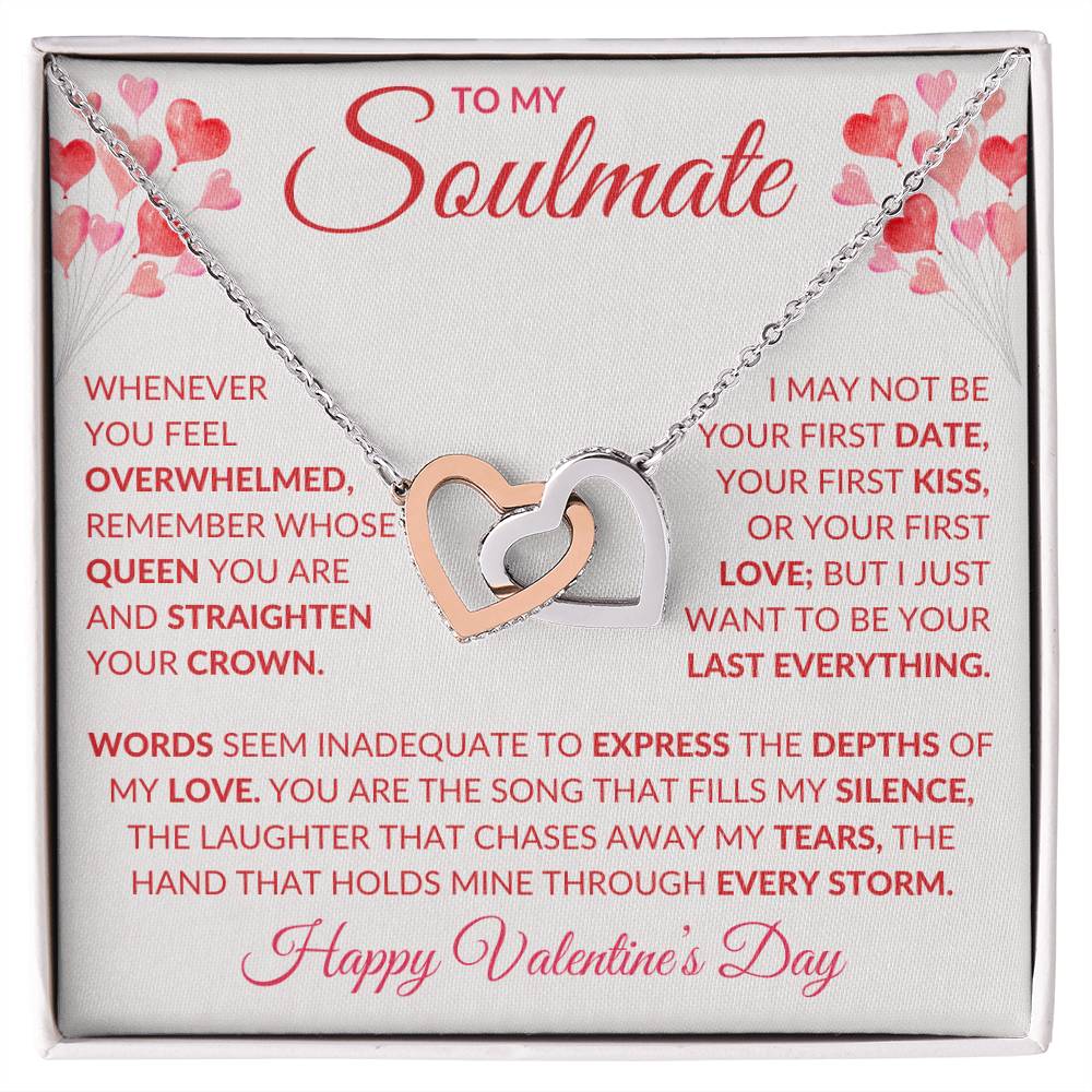 To My Soulmate - Interlocking Hearts Necklace