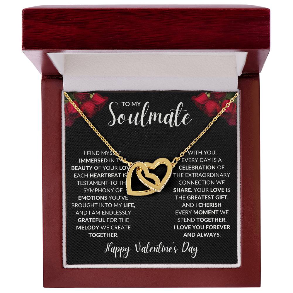 To My Soulmate - Interlocking Hearts Necklace
