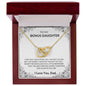To My Bonus Daughter Love Dad - Interlocking Hearts Necklace