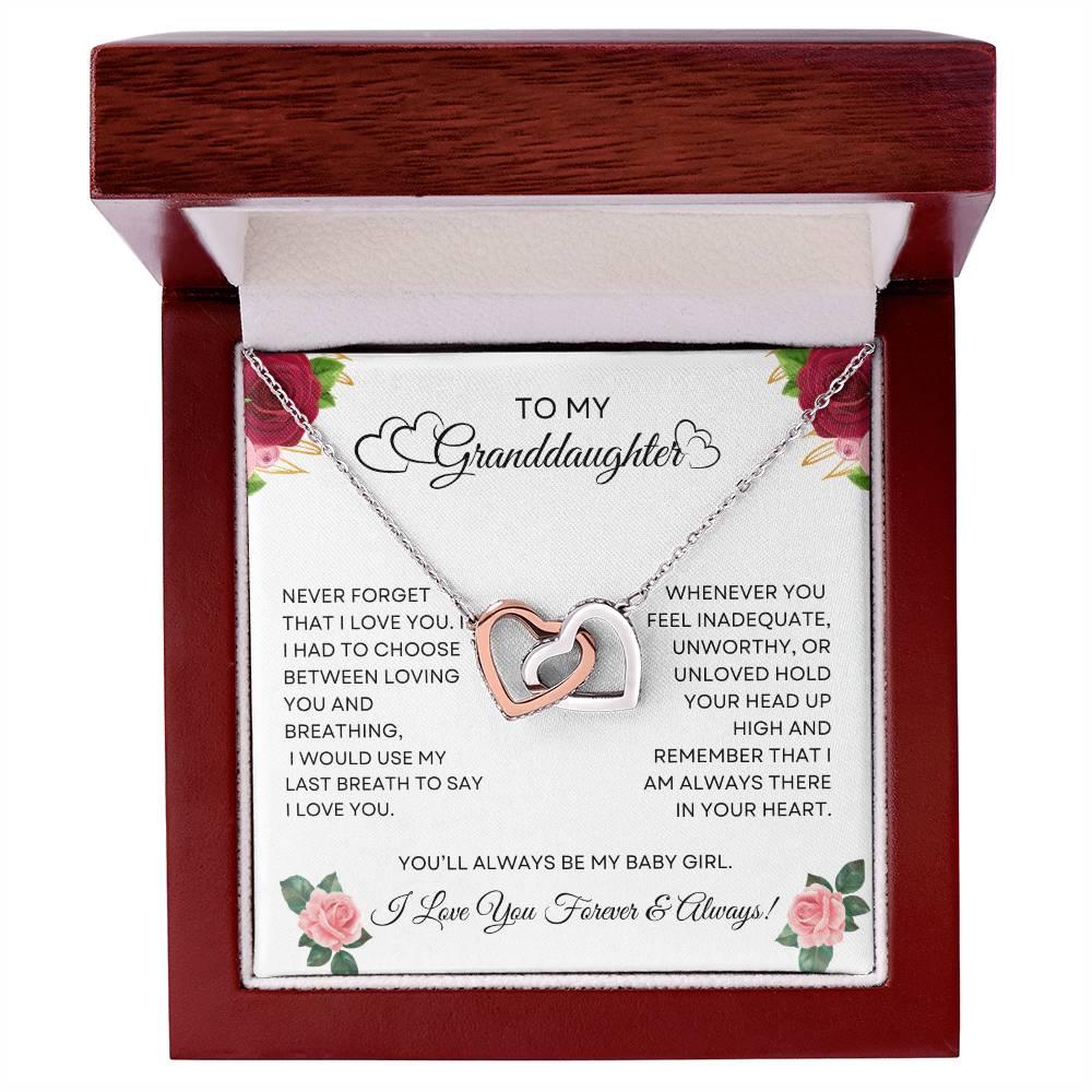 To My Granddaughter - Interlocking Herarts Necklace