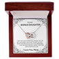To My Bonus Daughter Love Mom - Interlocking Hearts Necklace