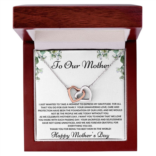 To Our Mother - Interlocking Hearts Necklace