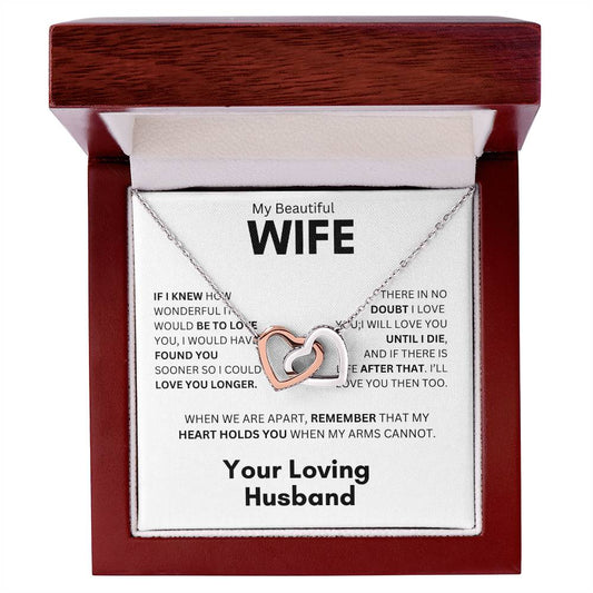 My Beautiful Wife Love Your Husband - Interlocking Hearts Necklace