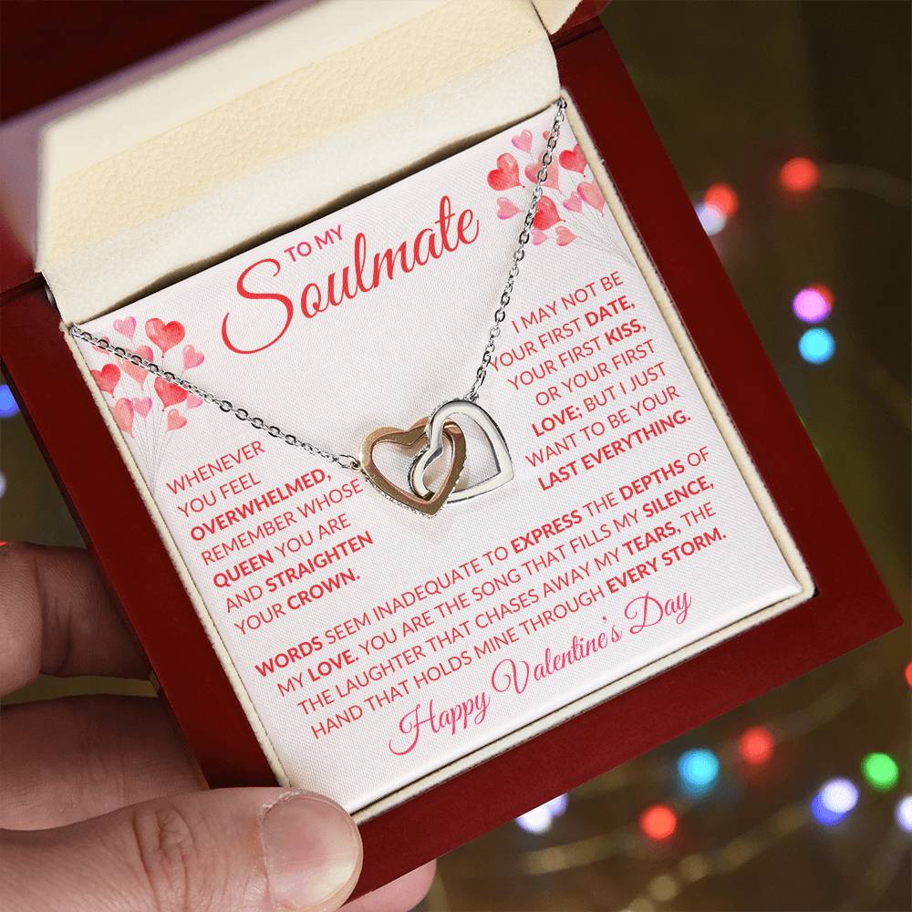 To My Soulmate - Interlocking Hearts Necklace