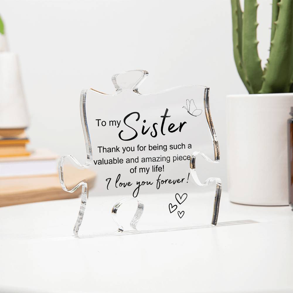 Acrylic Puzzle Plaque - To My Sister - forallmylove39