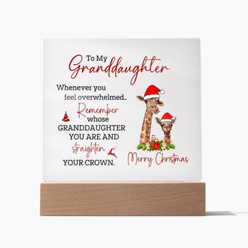 To My Granddaughter Merry Christmas - Square Acrylic Plaque