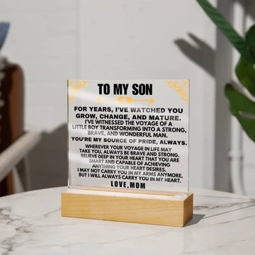 To My Son Love Mom - Square Acrylic Plaque