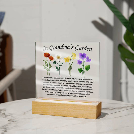 In Grandma's Garden - Square Acrylic Plaque